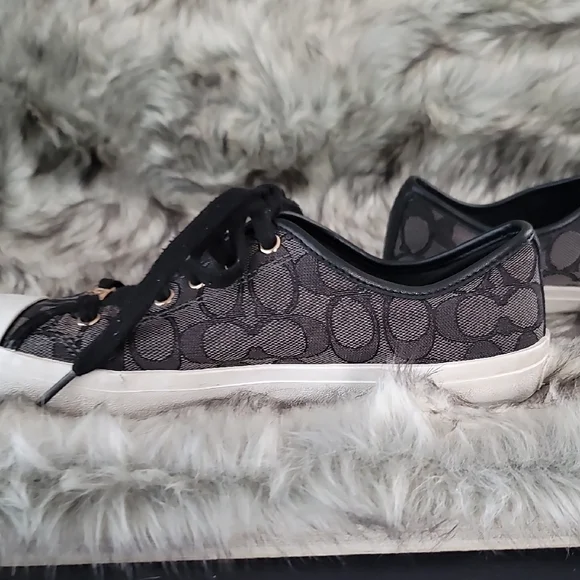 Coach Black and Gray Signature Sneakers - Picture 10 of 16